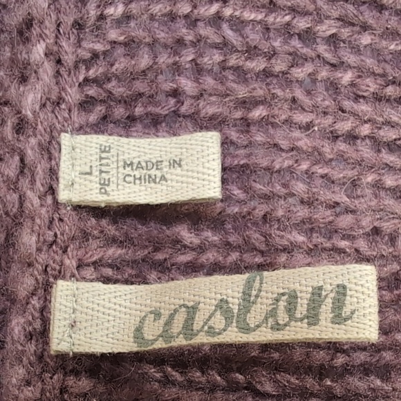 Nordstrom Caslon Purple Alpaca Blend Cardigan Sweater Size LP - Picture 3 of 8